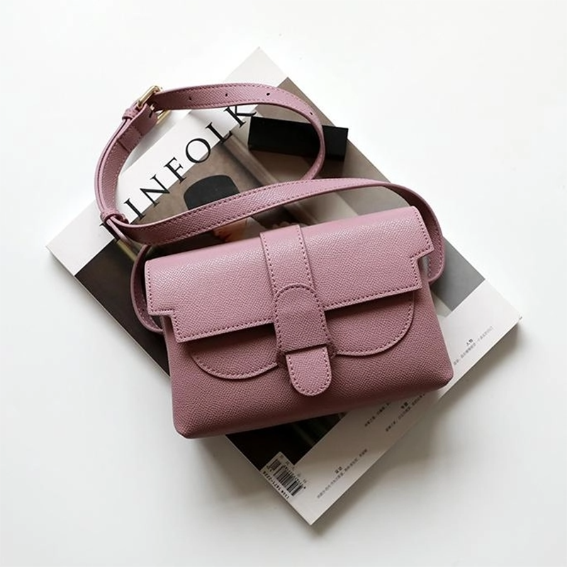 Purple Leather Convertible Flap Crossbody Belt Bag Retro Handbags | PRUSES