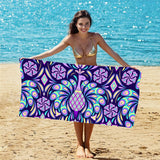 Purple Peacock Pattern Beach Towel | PRUSES