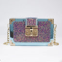 Rainbow Glitter Box Chain Bag Crossbody Purses | PRUSES-6
