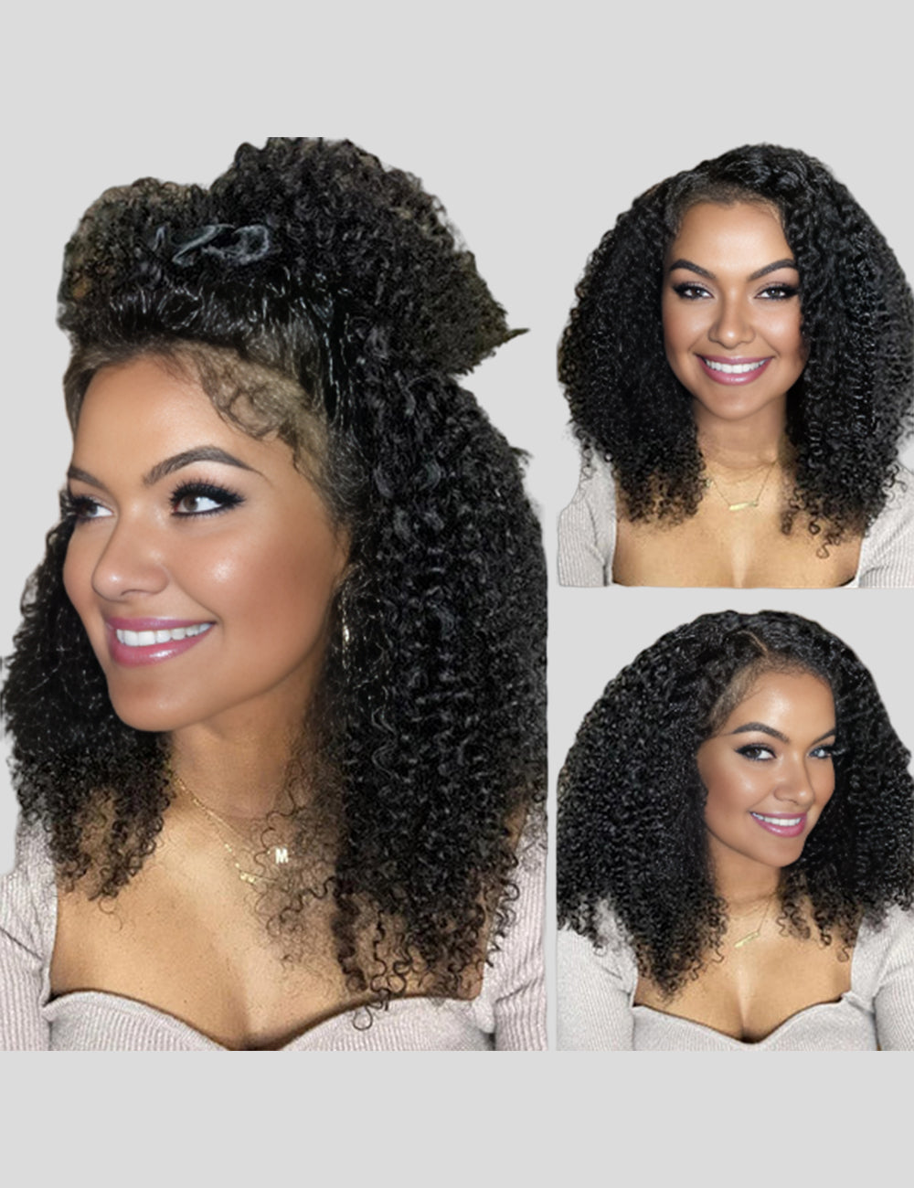 Realistic 4C Hairline 13x4 HD Lace Frontal Wig Afro Curly Human Hair Wigs High 250 Density Wig-2