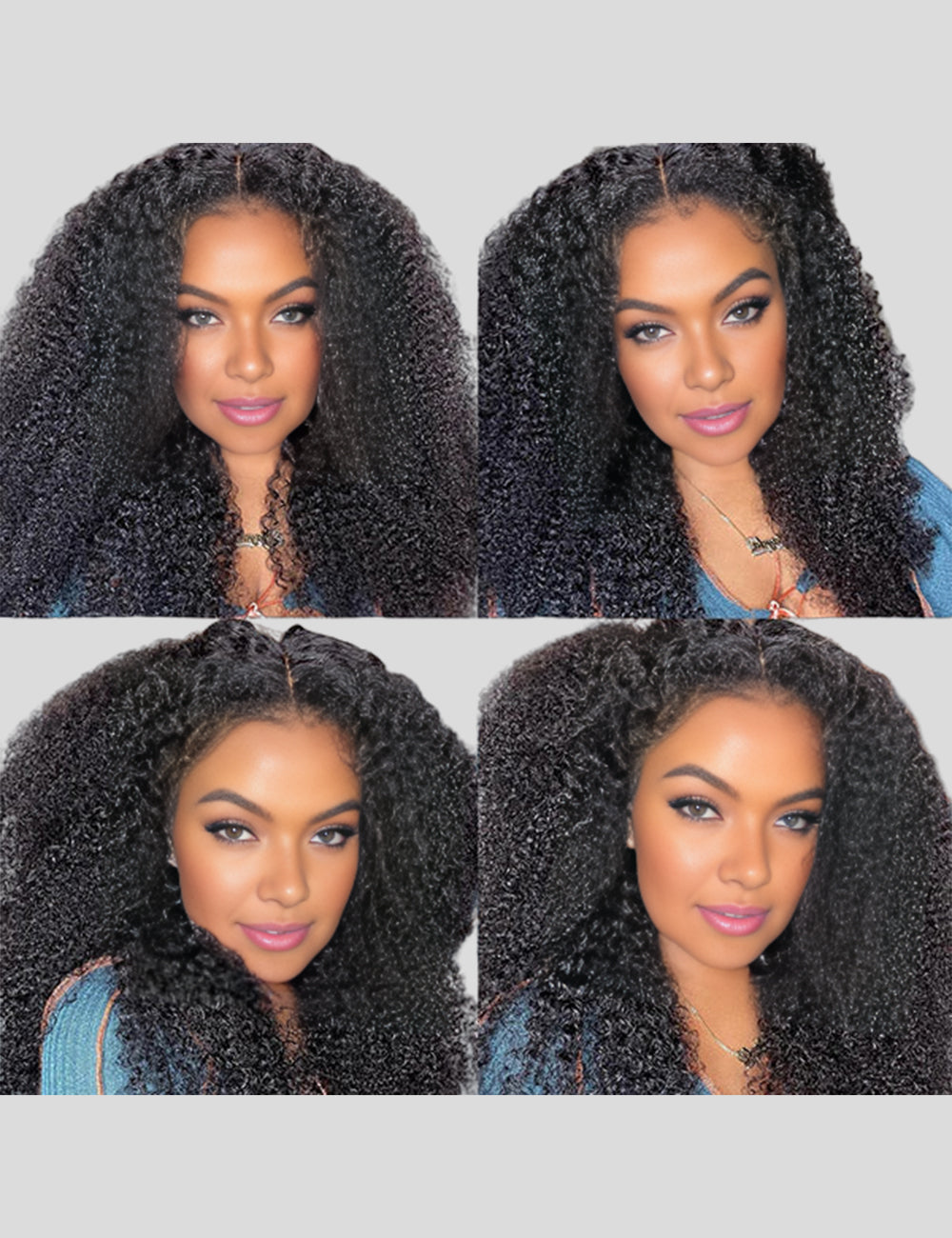 Realistic 4C Hairline 13x4 HD Lace Frontal Wig Afro Curly Human Hair Wigs High 250 Density Wig-4