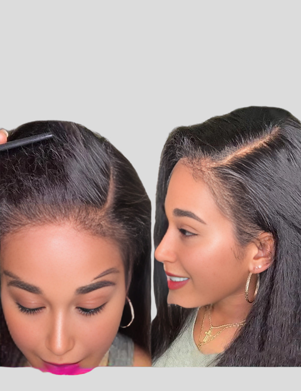 Realistic 4C Hairline HD Lace Frontal Wig Kinky Straight Glueless Human Hair Wig With Kinky Baby Hair-3