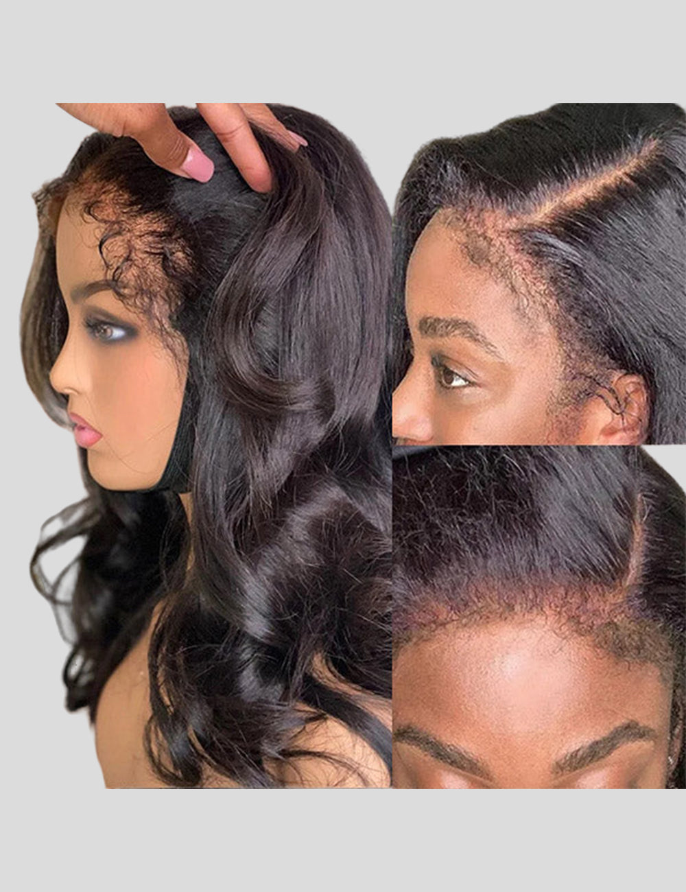 Realistic 4C Kinky Edges HD Lace Wigs Body Wave 13x4 Lace Frontal Wig With Kinky Baby Hair-1