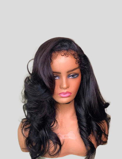 Realistic 4C Kinky Edges HD Lace Wigs Body Wave 13x4 Lace Frontal Wig With Kinky Baby Hair-2