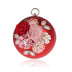 Red Floral Evening Bag Rhinestone Round Clutch Bag | PRUSES