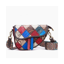 Red and Blue Color Block Leather Funny Pack Waist Bags | PRUSES-1