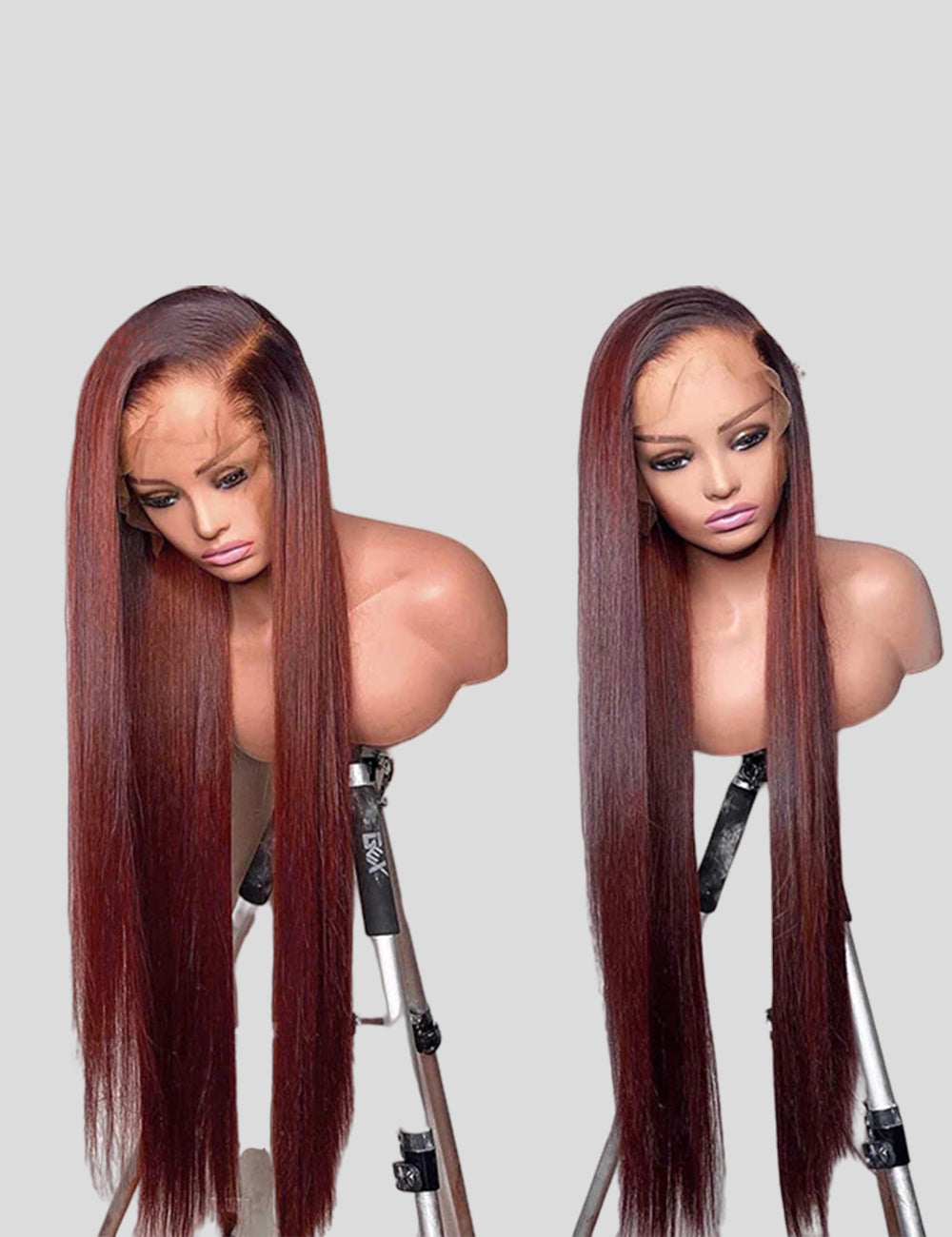 Reddish Brown Wig 13x4 Straight Lace Front Wigs 34Inch Frontal Lace Wigs-3