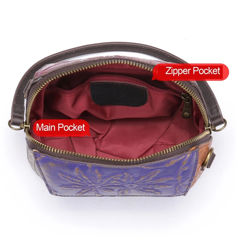 Retro Multicolor Embossing Leather Mini Crossbody Bags Wrist Clutch-11