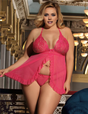 Sheer Stretch Lace and Net Open Back Babydoll1