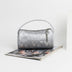 Silver Digital Logo Cylindrical Zipper Boston Handbags-1