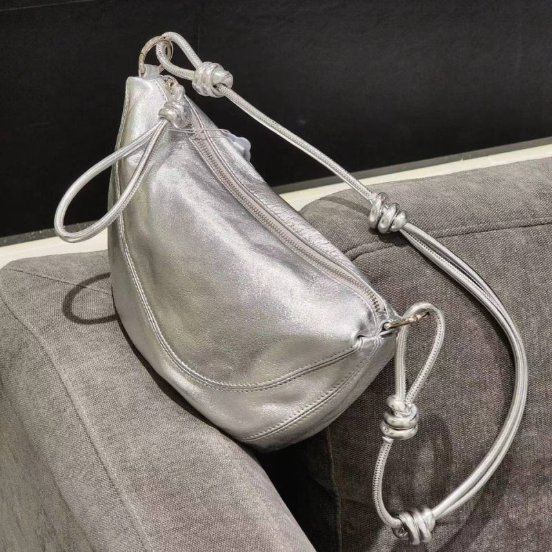 Silver_soft_leather_zipper_half-moon_shoulder_bag_vintage_hobo_bags
