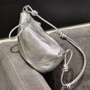 Silver_soft_leather_zipper_half-moon_shoulder_bag_vintage_hobo_bags