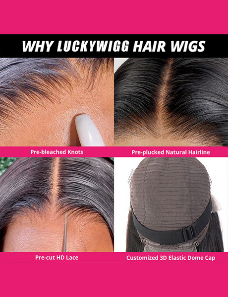 Straight Human Hair Wig 13x6 Lace Frontal Wig Glueless Lace Wig Invisible Knots Pre Cut Wigs-8