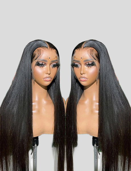 Straight Lace Front Wig 13x6 Lace Frontal Wig 40 Inch Glueless Human Hair Wigs-1