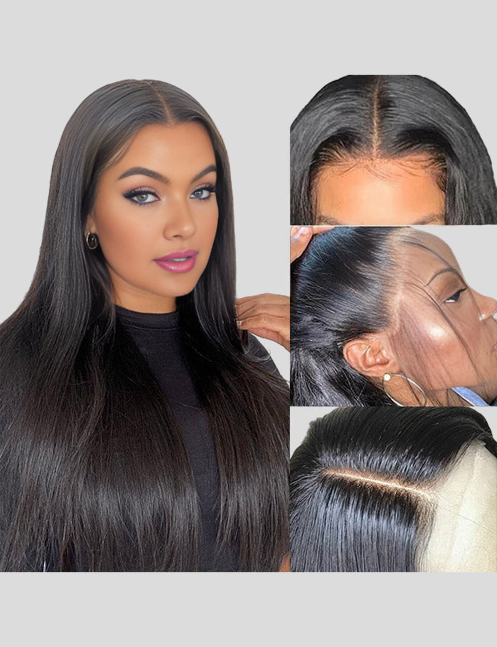 Straight Lace Front Wigs Virgin HD Glueless Human Hair Wigs 13x4 Transparent Lace Frontal Wig