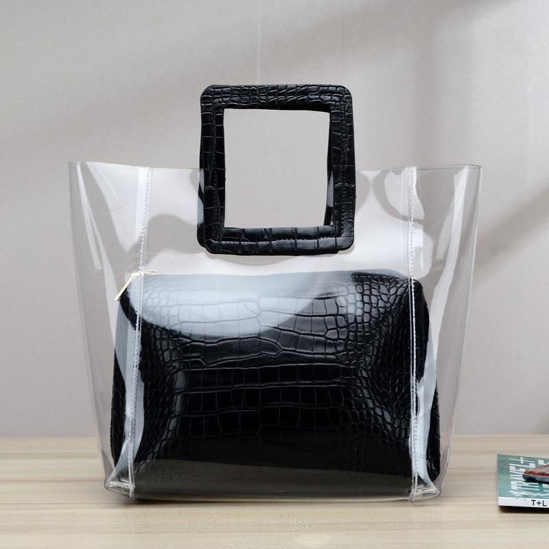 Summer_Clear_Beach_Tote_with_Black_PU_Reptile_1