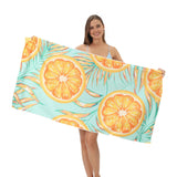 Summer Fruits Orange and Leaves Beach Towel | PRUSES-3