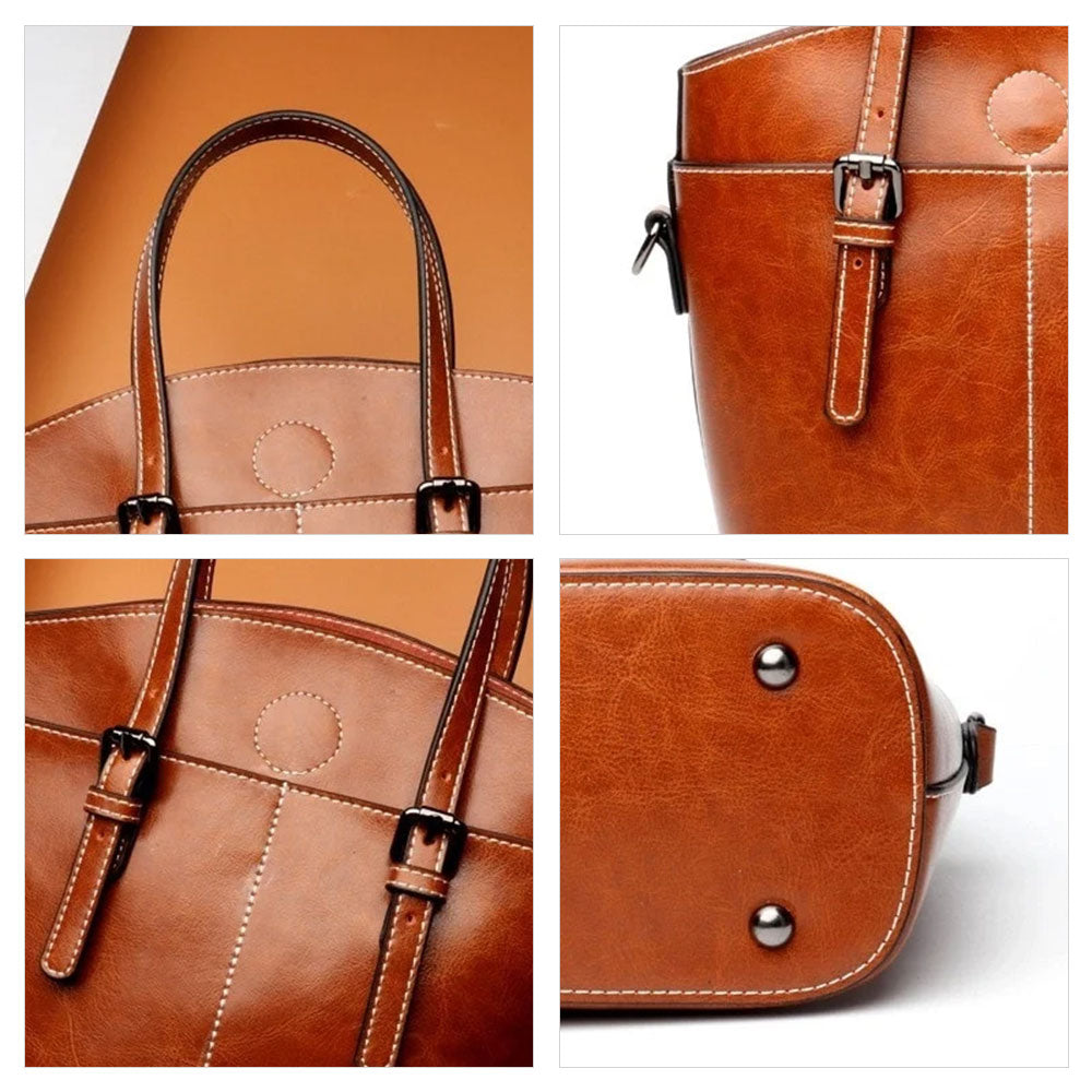 Tan Vintage Fashion Leather Handbag | PRUSES-5