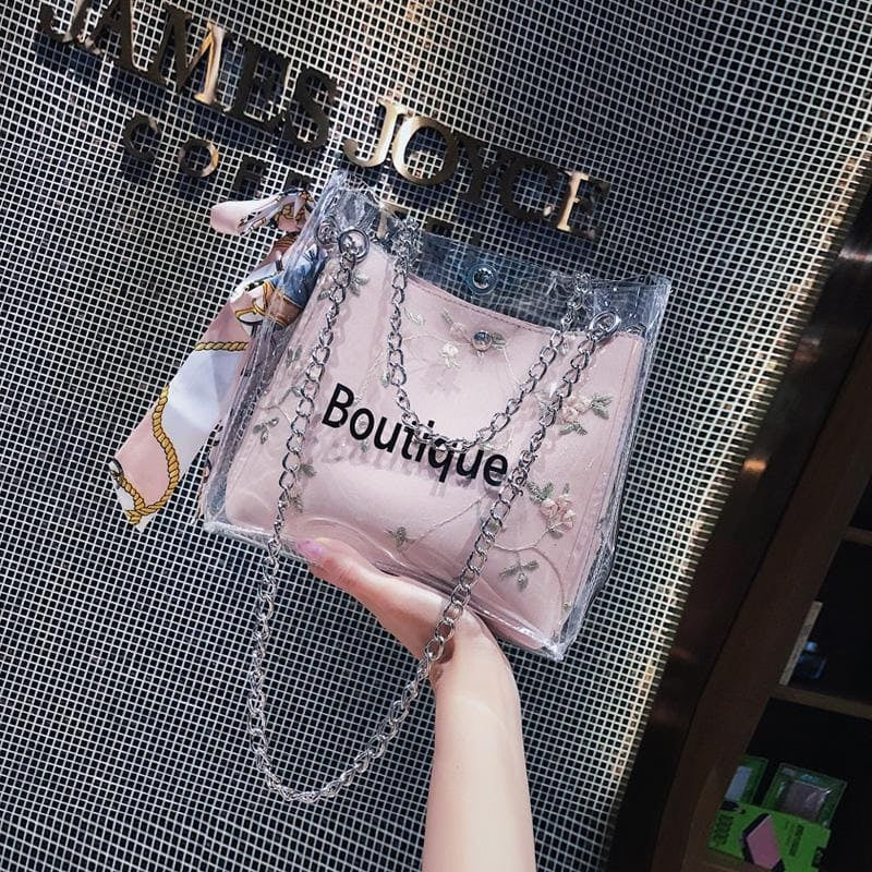 Transparent_Bucket_Bag_Pink_Inner_Pouch_Chain_Cross