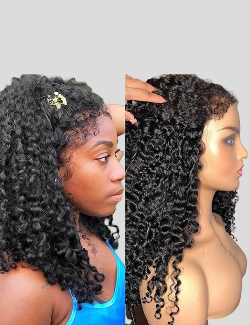 Type 4C Kinky Edges Human Hair Wigs Kinky Curly 13x4 Lace Frontal Wig With Realistic Hairline-1