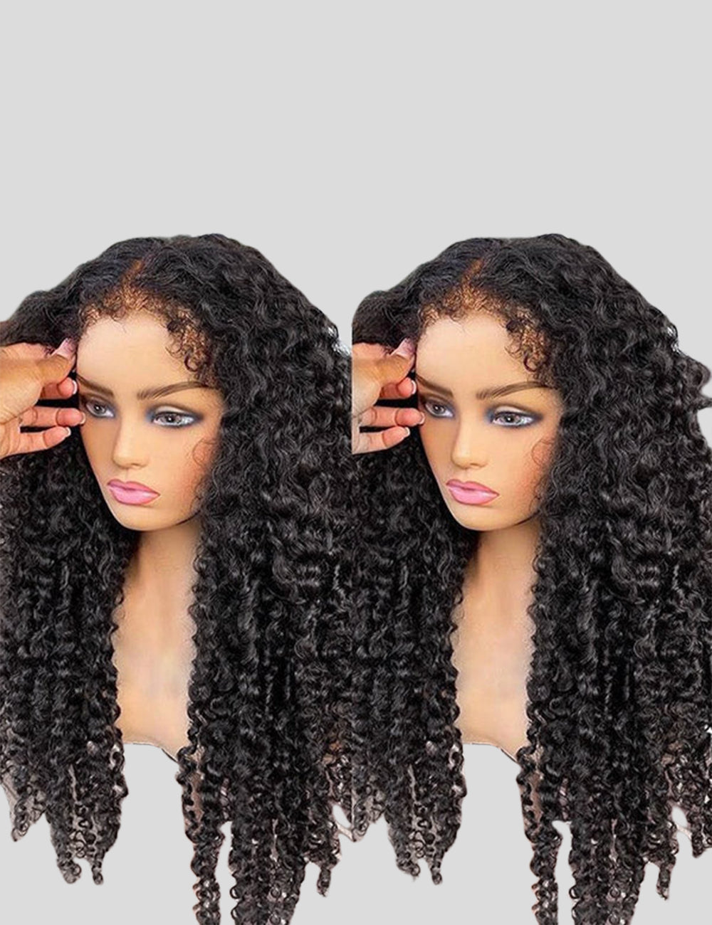 Type 4C Kinky Edges Human Hair Wigs Kinky Curly 13x4 Lace Frontal Wig With Realistic Hairline-5