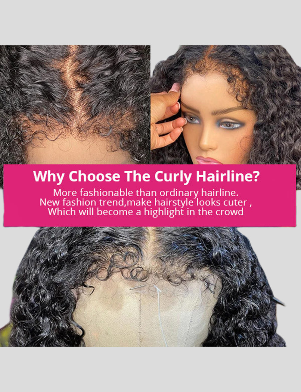 Type 4C Kinky Edges Human Hair Wigs Kinky Curly 13x4 Lace Frontal Wig With Realistic Hairline-6