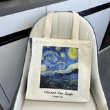 Van Gogh Starry Sky Oil Painting Canvas Tote Bag Student |PRUSES-5