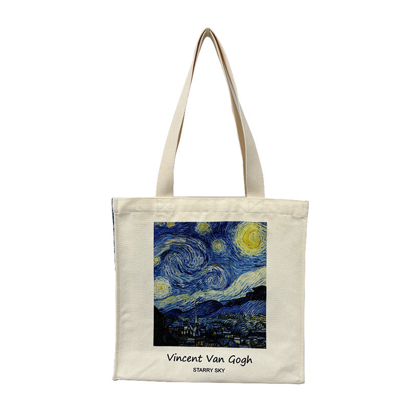 Van Gogh Starry Sky Oil Painting Canvas Tote Bag Student |PRUSES
