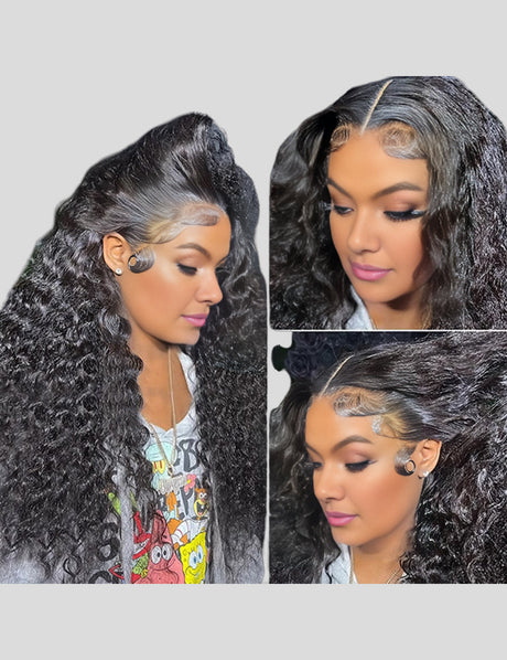 Water Wave Lace Front Wig 13x6 HD Lace Frontal Wig 40 Inch Glueless Human Hair Wigs-2