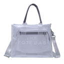 White Clear Tote Bag Large Tote Handbags with Removable Wide Strap | PRUSES-1