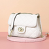 White Flap Quilted Purse Bag Leather Shoulder Bags with Chain Strap
