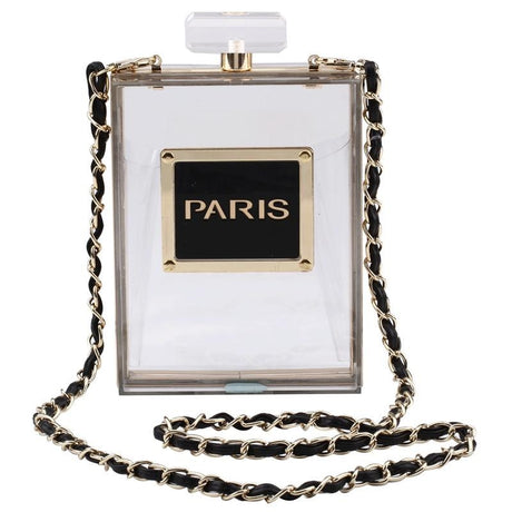 White Lace Perfume Bottle Shape Crossbody Cute Purses Chain Bags