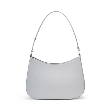 White Smooth Leather Shoulder Hobo Bags Trend Handbags | PRUSES
