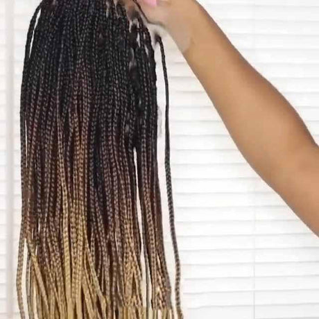 Women Gradient Golden Braided Wig