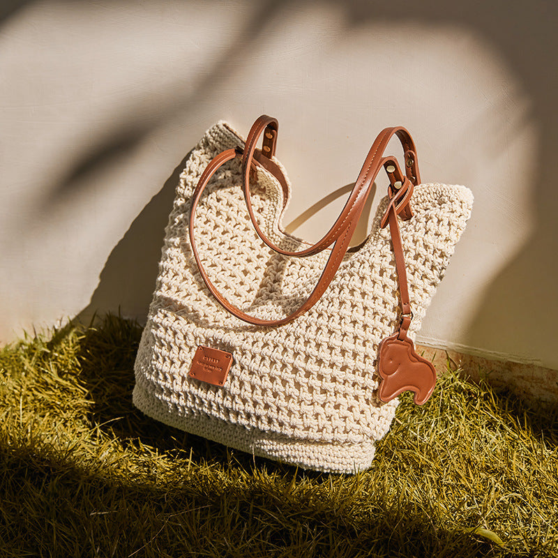Women Hand-Woven Beach Tote Bag | PRUSES-1