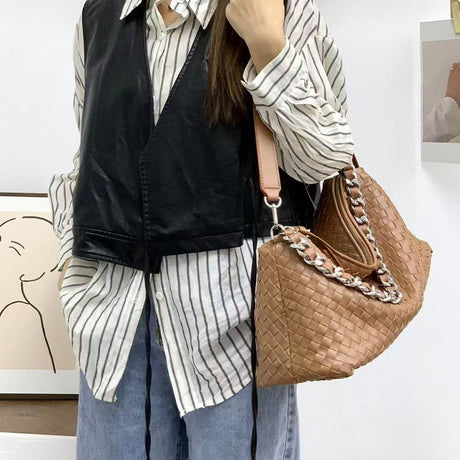 Women_Leather_Woven_Large_Tote_Bags_Zipper_Chain_Bags_PRUSES_5