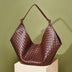 Women Leather Woven Shoulder Bags Large Tote Bag  | PRUSES-6