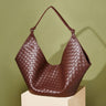 Women Leather Woven Shoulder Bags Large Tote Bag  | PRUSES-6