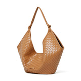 Women Leather Woven Shoulder Bags Large Tote Bag  | PRUSES