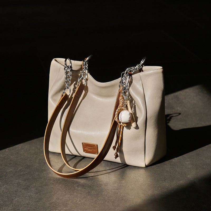 Women Luxury  Large Chain Shoulder Tote Bag | PRUSES-3