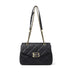 Women PRUSES Black Leather Qulited Shoulder Chain Bags