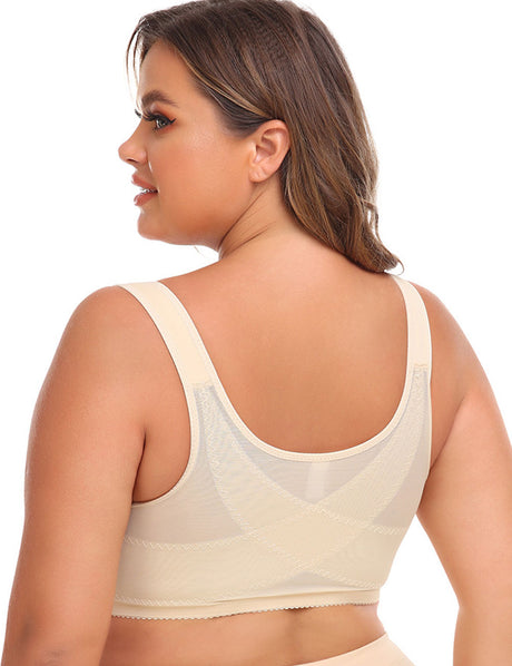 Women Plus Size Adjustment Shaping Front Closure Bra | PRUSES-1