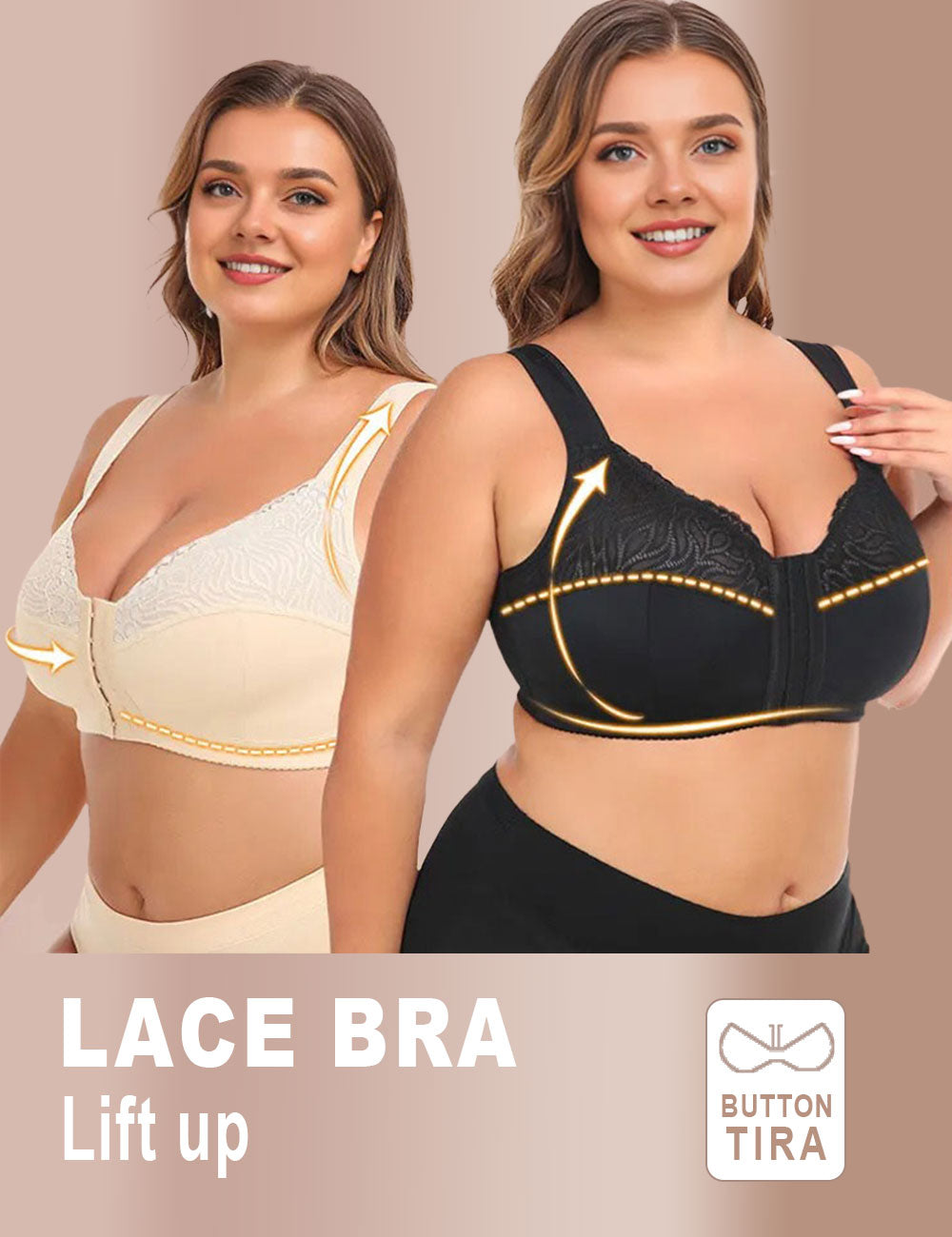 Women Plus Size Adjustment Shaping Front Closure Bra | PRUSES-3