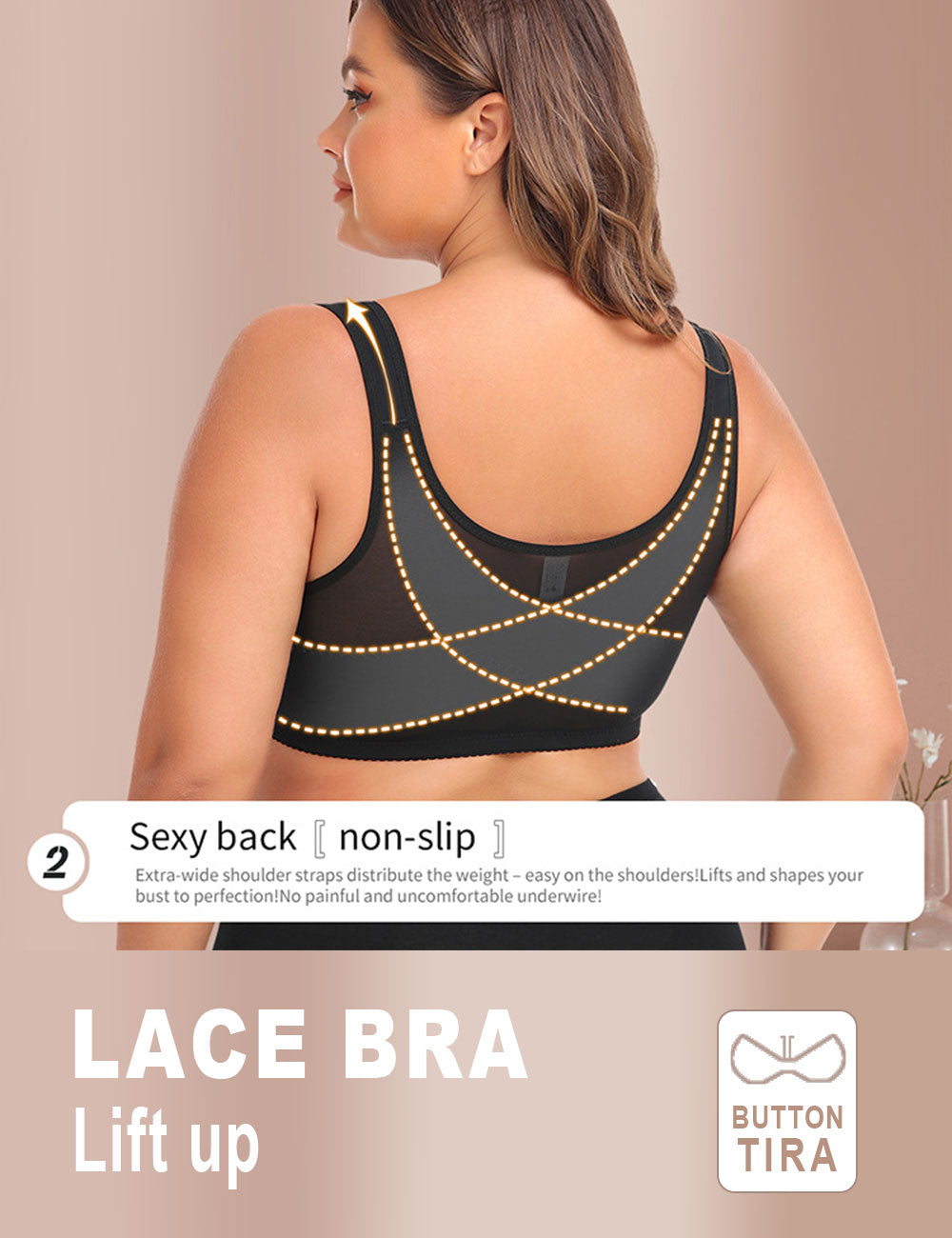 Women Plus Size Adjustment Shaping Front Closure Bra | PRUSES-4