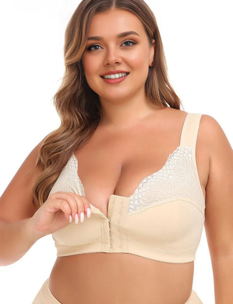 Women Plus Size Adjustment Shaping Front Closure Bra | PRUSES