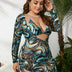 Women Plus Size Bikini Set Mesh Drawstring Halter 3 Pieces Swimsuit Bathing Suits