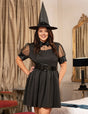 Women Plus Size Black Halloween Witch Dress
