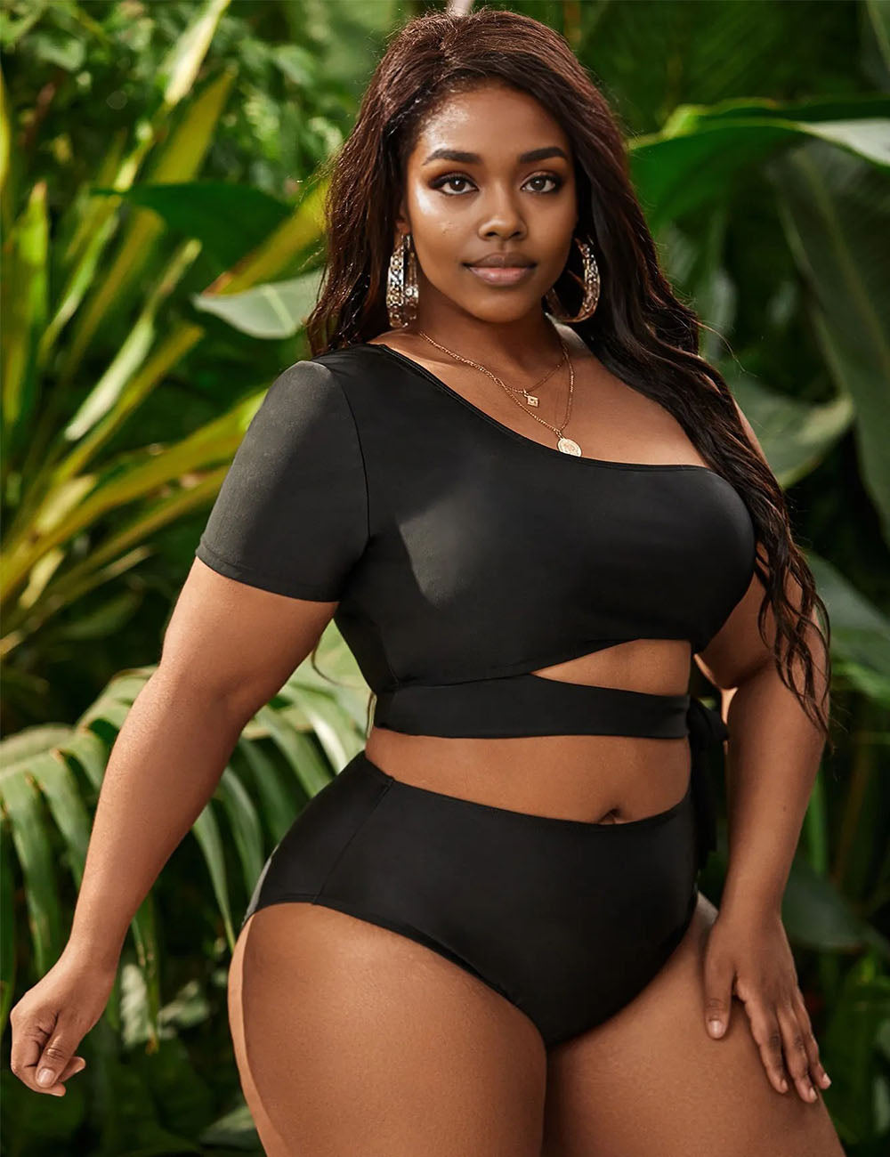 Women_Plus_Size_Black_High_Waisted_Tie_High_Cut_One_Shoulder_Swimsuit_6