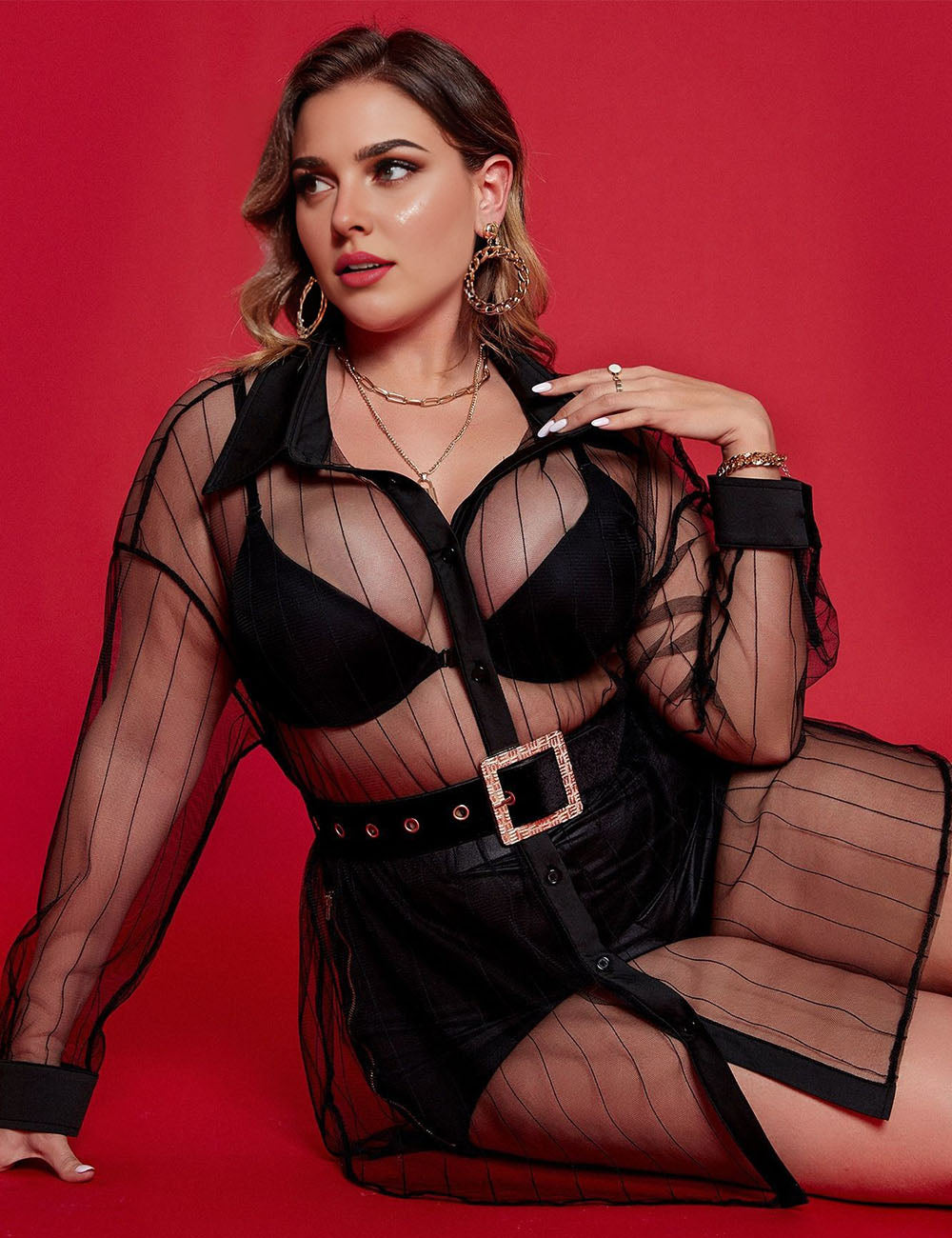 Women_Plus_Size_Black_Mesh_Long_Store_Sleeve_Top_PRUSES_8