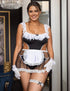 Women Plus Size Black Sexy Lace Maid Costume